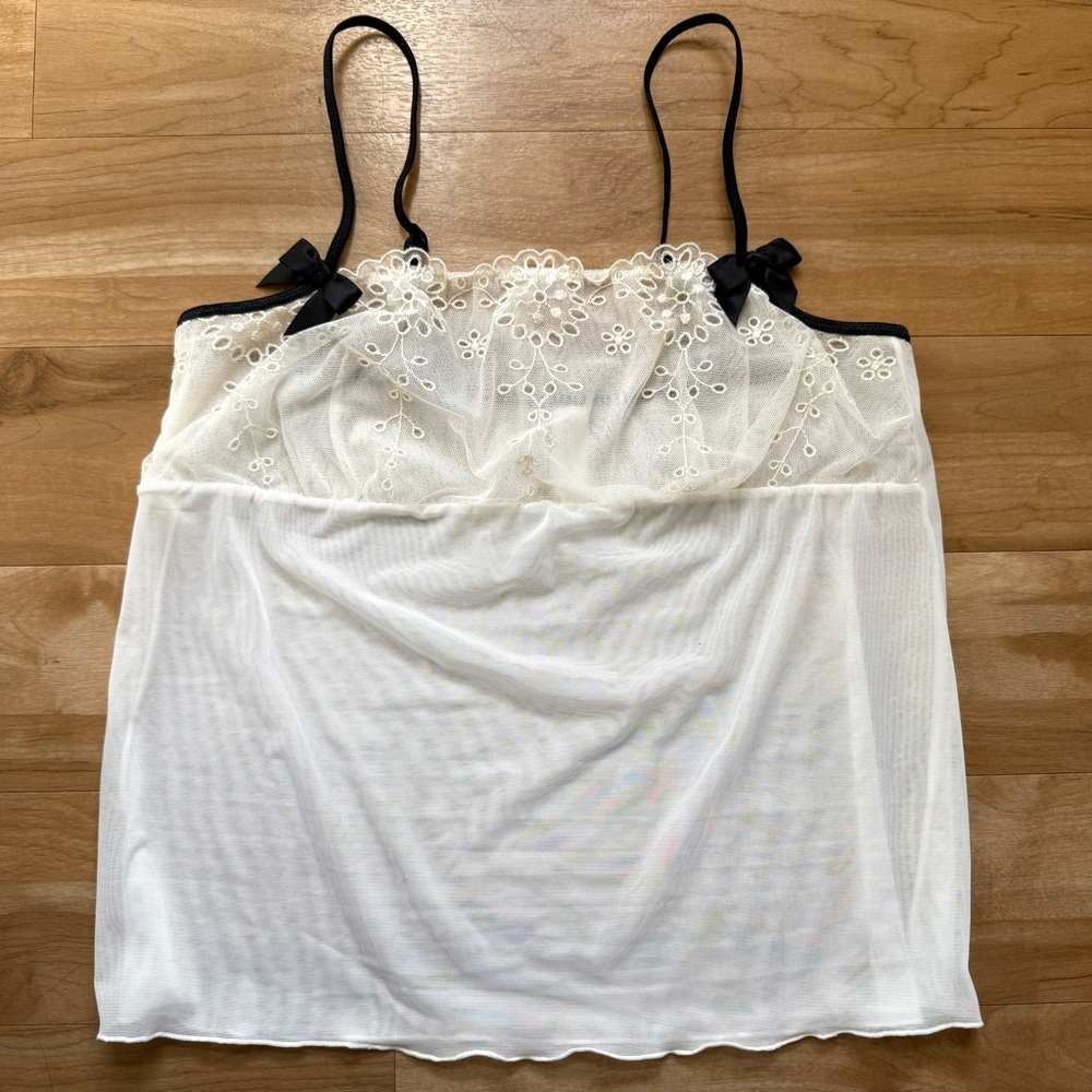 Milkmaid Style Mesh Cami